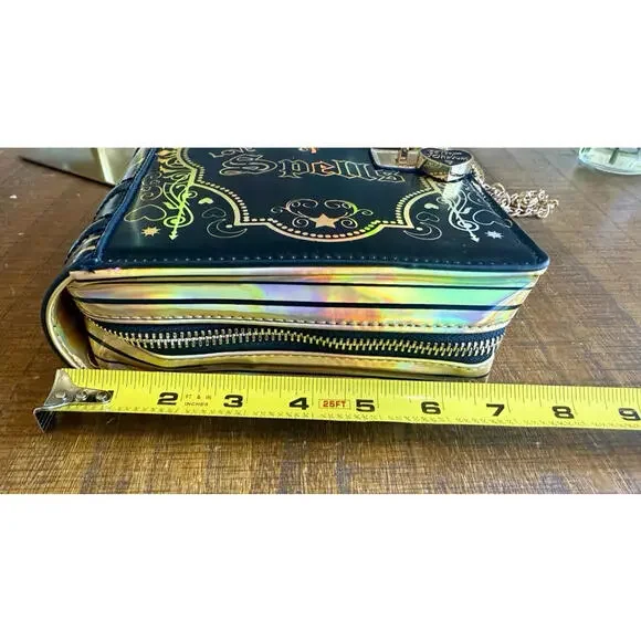 🔥 Betsey Johnson Kitsch Book of Spells Black Crossbody Bag BJ33645F Pristine - Picture 7 of 12